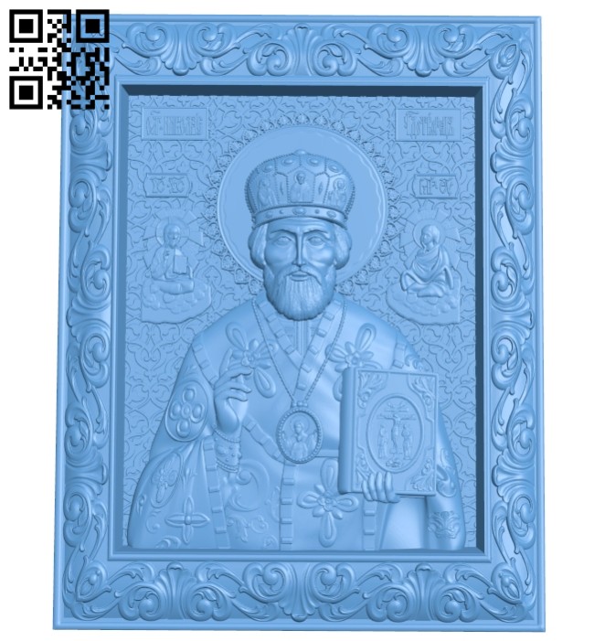 Icon of St. Nicholas the Wonderworker A005609 download free stl files 3d model for CNC wood carving