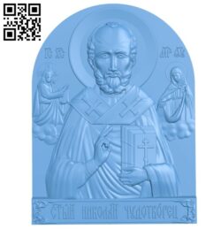 Icon of St. Nicholas the Wonderworker A005624 download free stl files 3d model for CNC wood carving