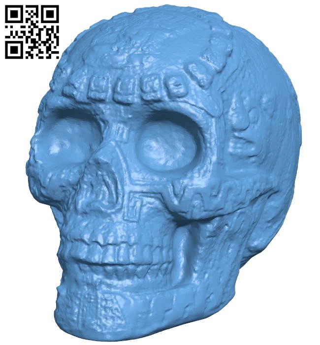 Mayan skull B008438 file stl free download 3D Model for CNC and 3d printer