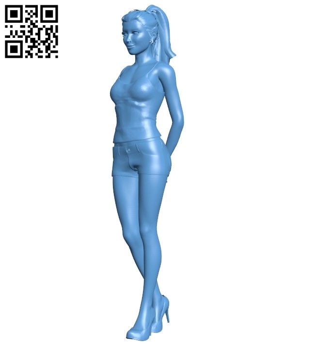 Miss Shy smile B008469 file stl free download 3D Model for CNC and 3d printer