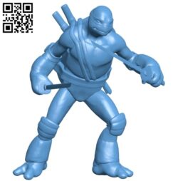 Ninja wielding a sword – TMNT Leonardo B008597 file stl free download 3D Model for CNC and 3d printer