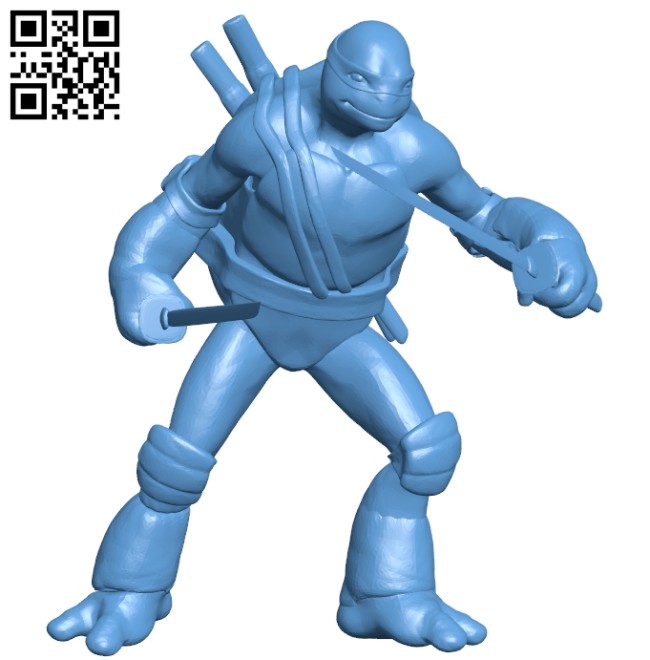 Ninja wielding a sword - TMNT Leonardo B008597 file stl free download 3D Model for CNC and 3d printer
