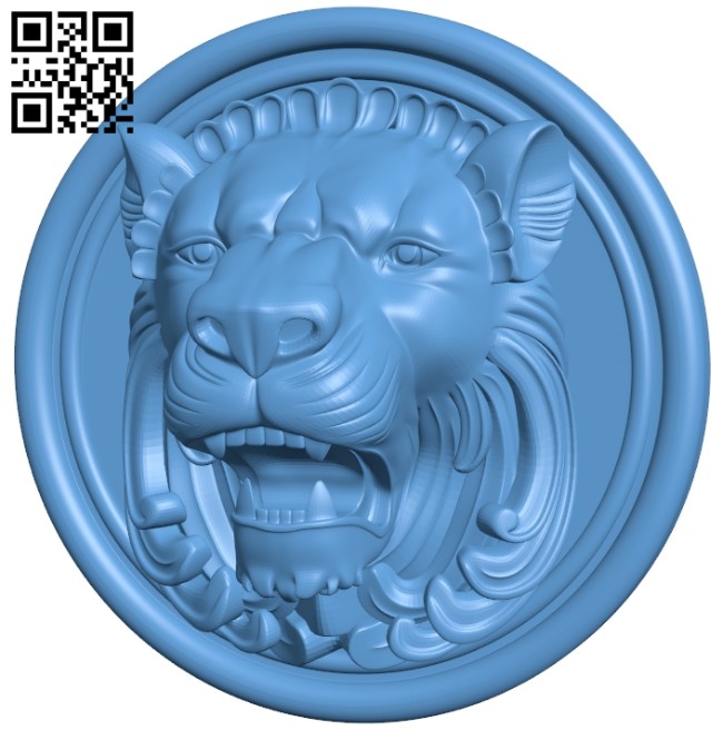 Pattern - Lion head A005641 download free stl files 3d model for CNC wood carving