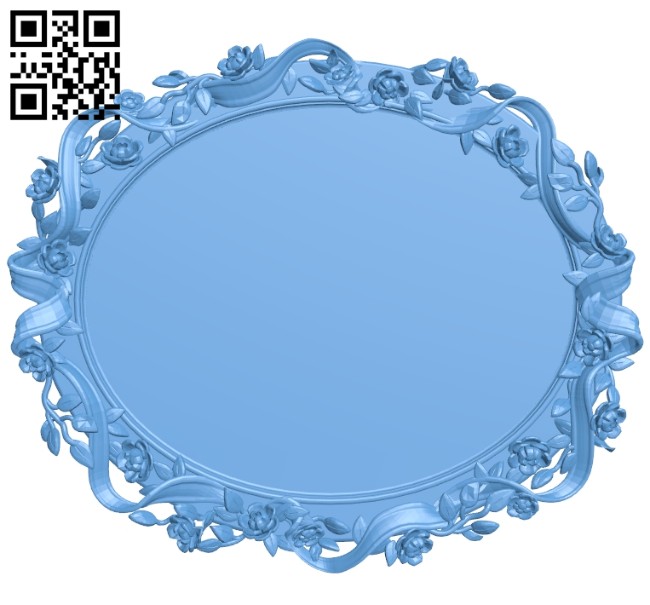 Picture frame or mirror oval A005436 download free stl files 3d model for CNC wood carving