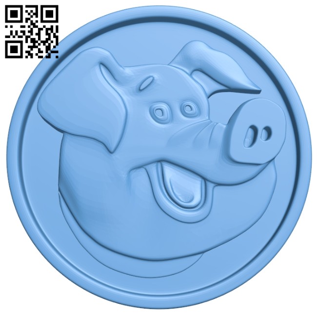 Pig face coin A005665 download free stl files 3d model for CNC wood carving