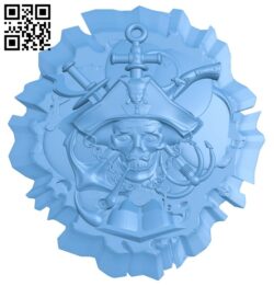 Pirate icon A005596 download free stl files 3d model for CNC wood carving