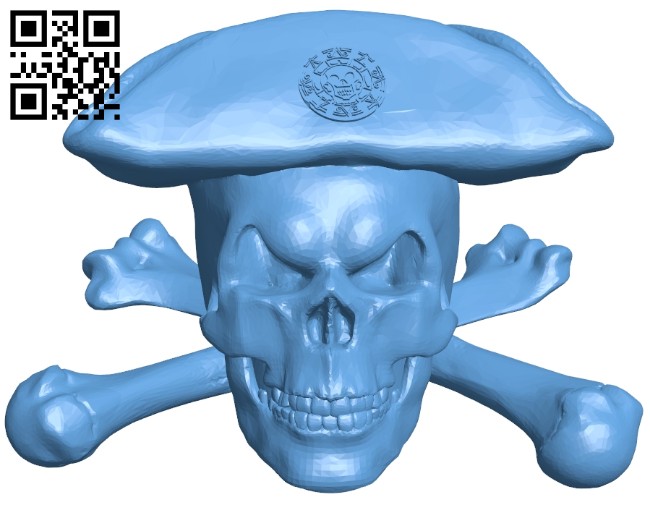 Pirate skulls B008400 file stl free download 3D Model for CNC and 3d printer