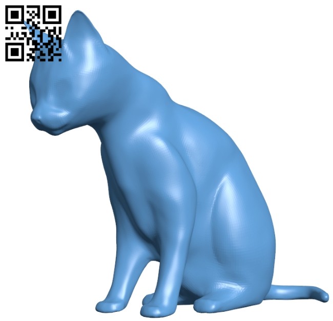 Sitting cat B008523 file stl free download 3D Model for CNC and 3d printer