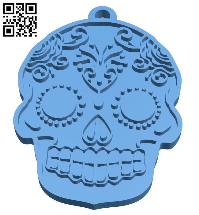 Skull-shaped pendant B008534 file stl free download 3D Model for CNC and 3d printer