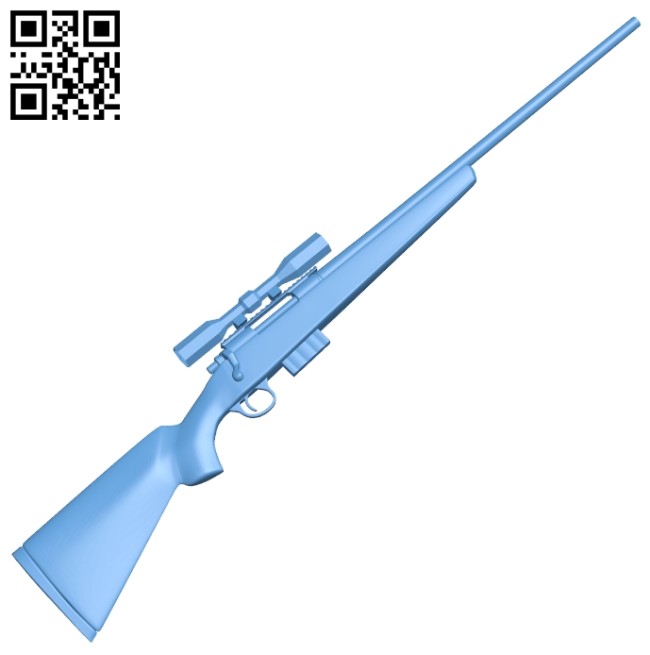 Sniper Rifle - gun B008513 file stl free download 3D Model for CNC and 3d printer