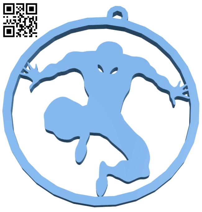 Spiderman pendant keychain B008586 file stl free download 3D Model for CNC and 3d printer