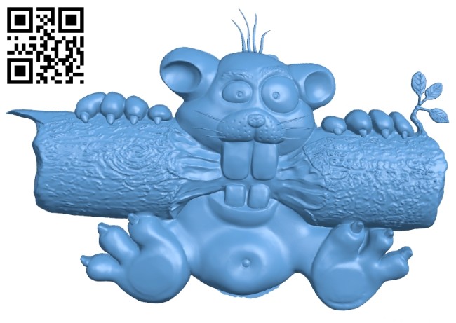 The picture of a beaver A005595 download free stl files 3d model for CNC wood carving