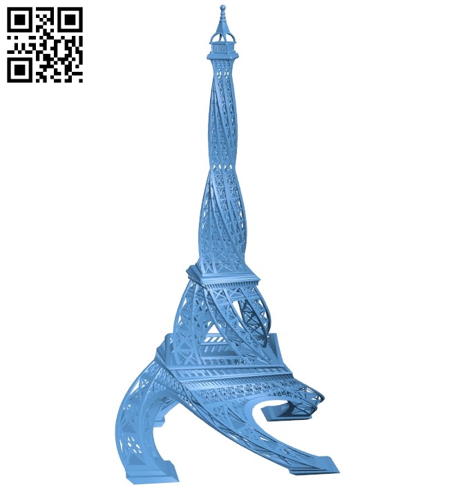 Twisted Eiffel tower B008490 file stl free download 3D Model for CNC and 3d printer