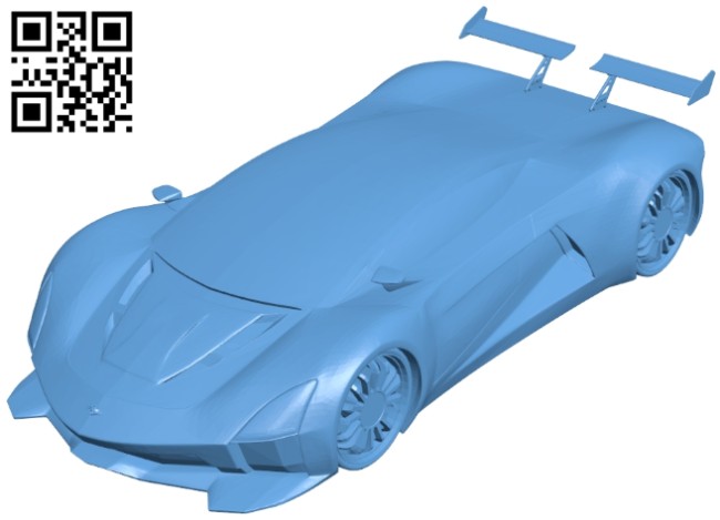 Vendetta GTR-800 supercar - car B008428 file stl free download 3D Model for CNC and 3d printer