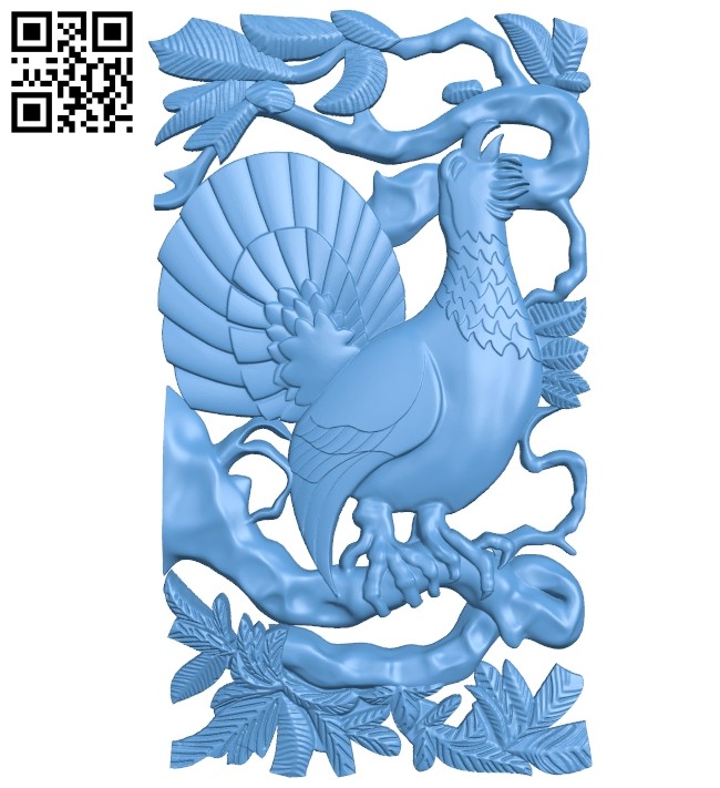 Wild chicken painting A005679 download free stl files 3d model for CNC wood carving
