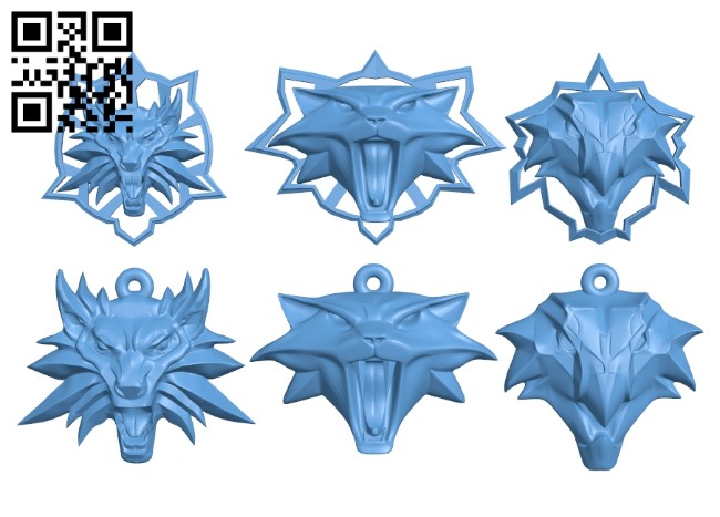 Witcher amulet keychain B008355 file stl free download 3D Model for CNC and 3d printer