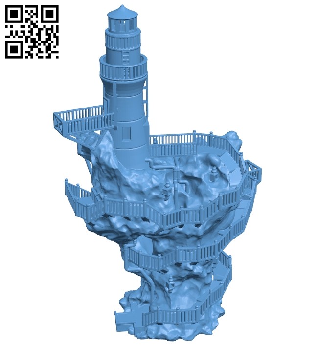 Aiba lighthouse - house B008775 file obj free download 3D Model for CNC and 3d printer