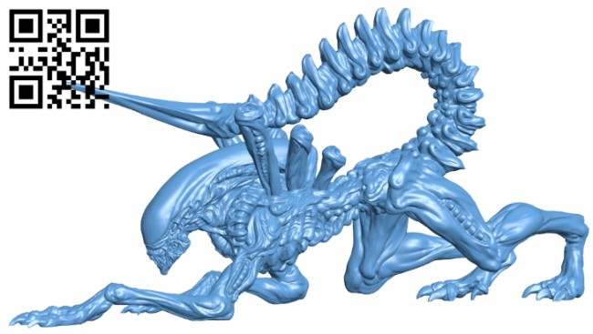 Alien xenomorph B008782 file obj free download 3D Model for CNC and 3d printer