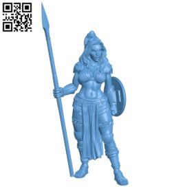 Amazon with spear – women B008793 file obj free download 3D Model for CNC and 3d printer