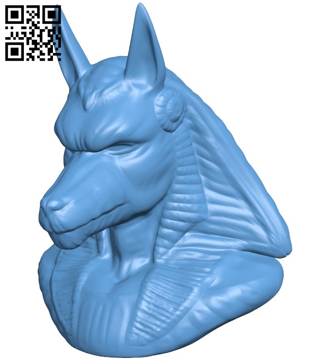 Anubis bust B008900 file obj free download 3D Model for CNC and 3d printer