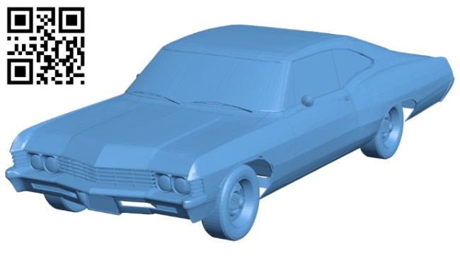 Chevy Impala car B008747 file obj free download 3D Model for CNC and 3d printer