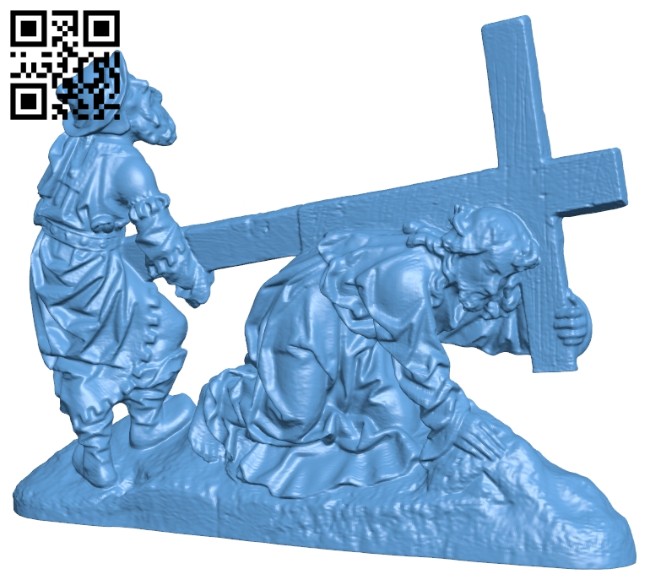 Christ Falls Beneath the Cross B008756 file obj free download 3D Model for CNC and 3d printer