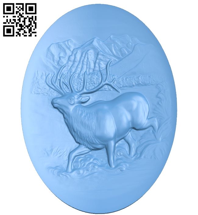Deer painting A005828 download free stl files 3d model for CNC wood carving