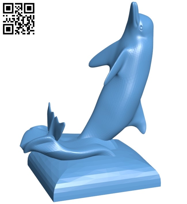 Dolphin phone stand B008891 file obj free download 3D Model for CNC and 3d printer