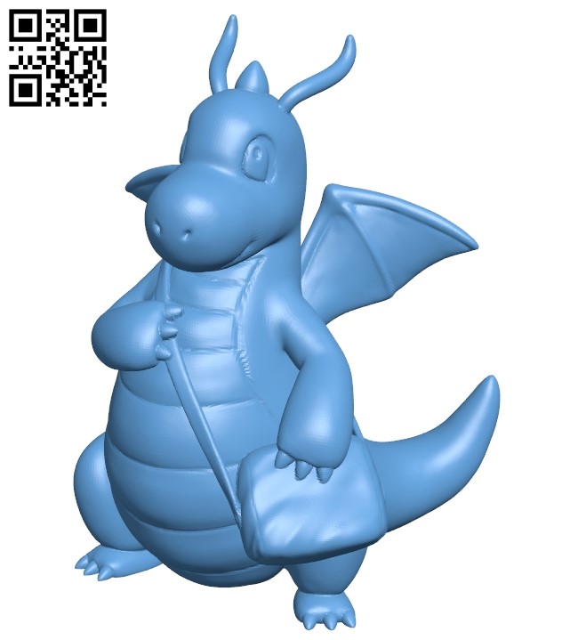 Dragonite - pokemon B008844 file obj free download 3D Model for CNC and 3d printer