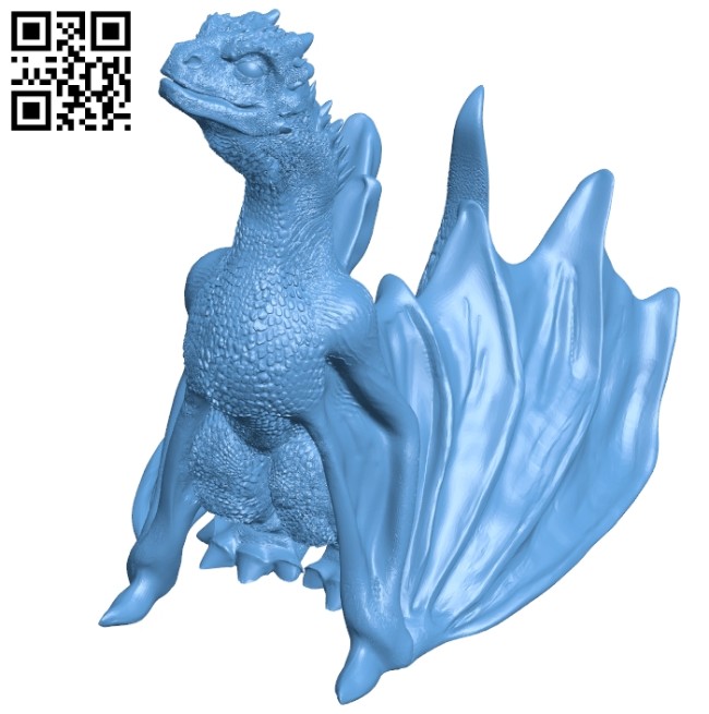 Drogon from game of thrones B008786 file obj free download 3D Model for CNC and 3d printer