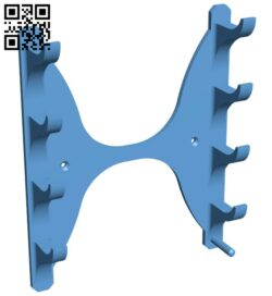 Drum stick wall holder B008828 file obj free download 3D Model for CNC and 3d printer