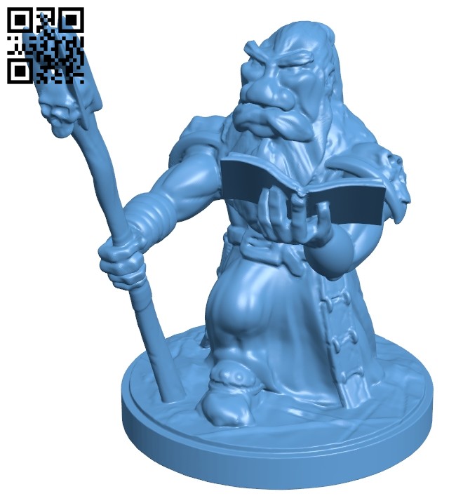 Dwarf fight mage B008826 file obj free download 3D Model for CNC and 3d printer