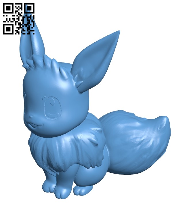 Eevee - Pokemon B008738 file obj free download 3D Model for CNC and 3d printer