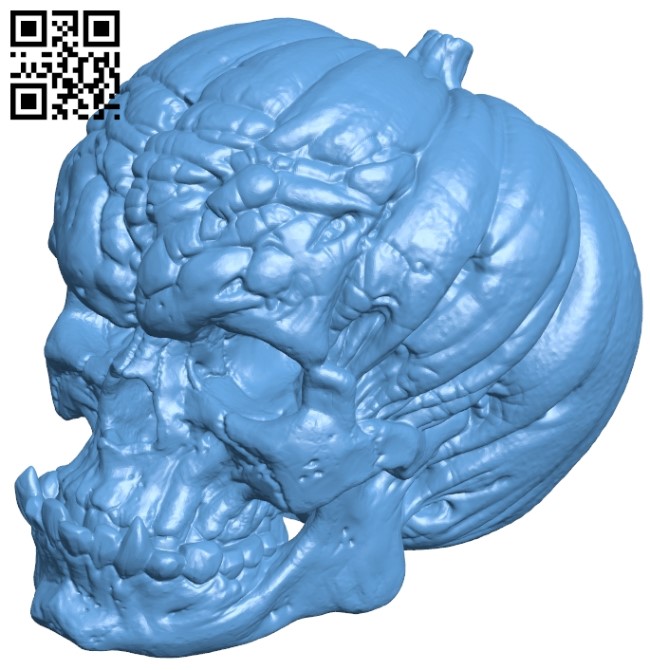 Evil pumpkin skull sample B008883 file obj free download 3D Model for CNC and 3d printer