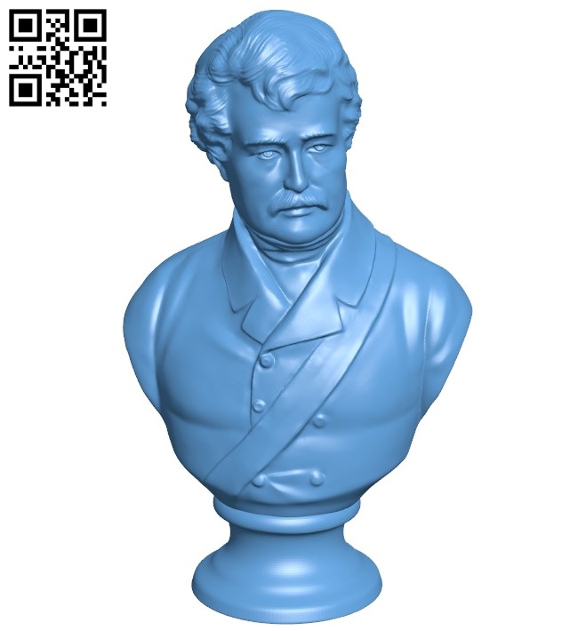 Field Marshall Colin Campbell bust - man B008818 file obj free download 3D Model for CNC and 3d printer