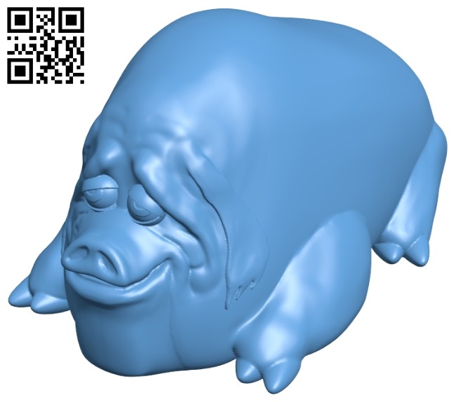 Flexi Pig stress ball B008771 file obj free download 3D Model for CNC and 3d printer