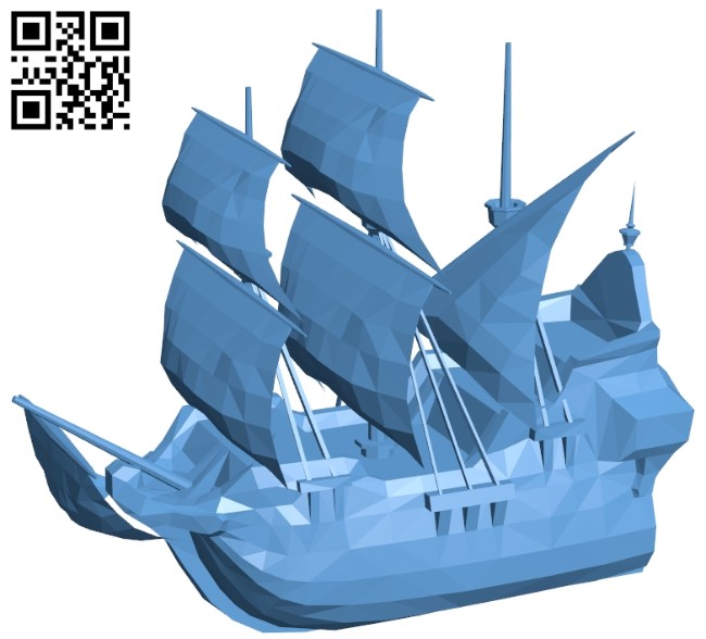 Galleon - ship B008660 file stl free download 3D Model for CNC and 3d printer