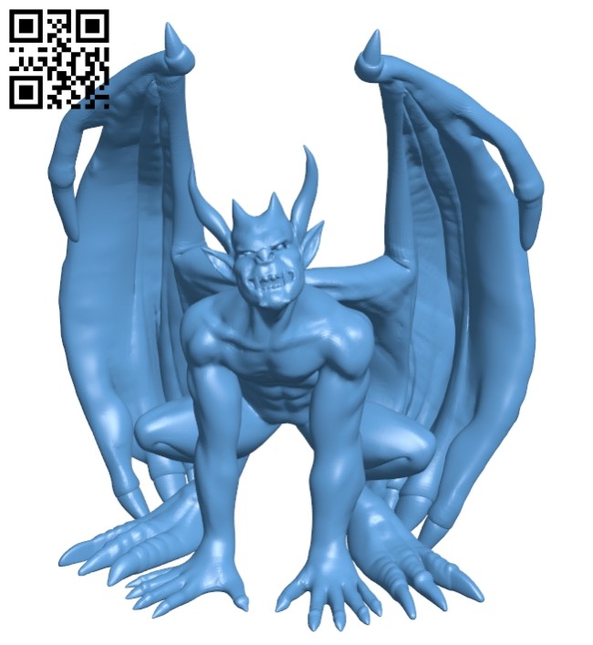 Gargoyle update - devil B008812 file obj free download 3D Model for CNC and 3d printer