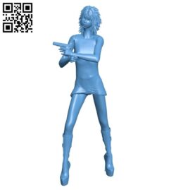 Girl with gun B008716 file obj free download 3D Model for CNC and 3d printer
