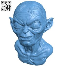 Gollum – head B008813 file obj free download 3D Model for CNC and 3d printer