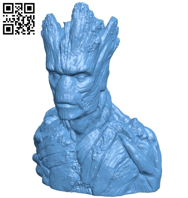 Groot bust - superhero B008665 file stl free download 3D Model for CNC and 3d printer