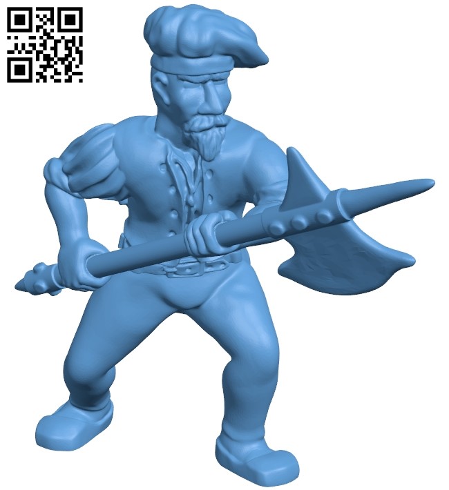 Human Halberdiers B008888 file obj free download 3D Model for CNC and 3d printer