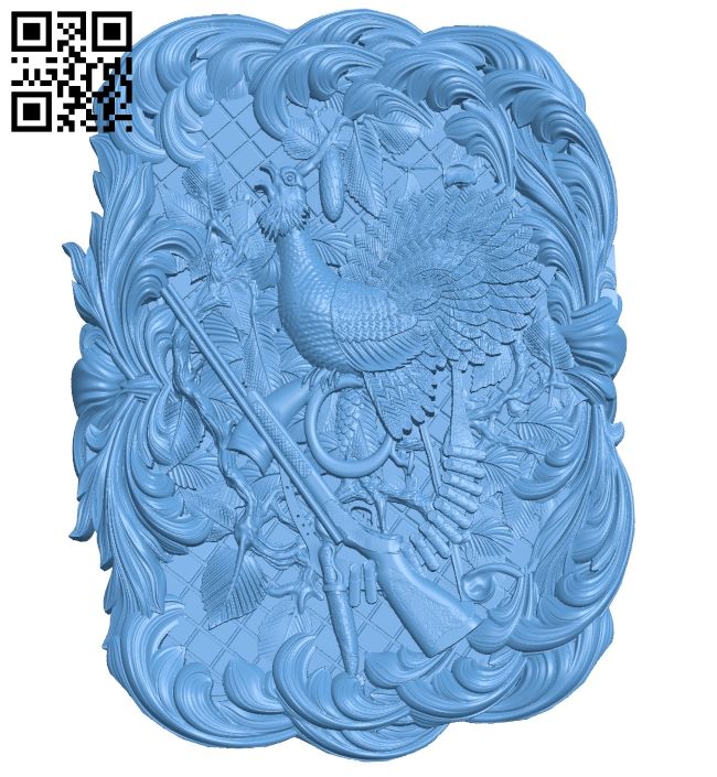 Hunter painting A005823 download free stl files 3d model for CNC wood carving