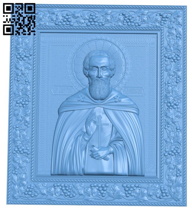 Icon Venerable Sergius of Radonezh A005842 download free stl files 3d model for CNC wood carving