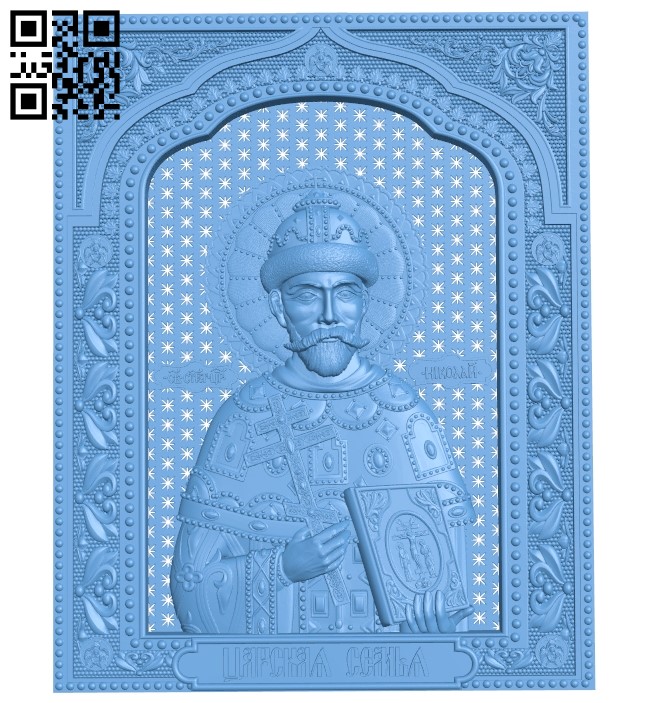 Icon of Emperor Nicholas II A005849 download free stl files 3d model for CNC wood carving