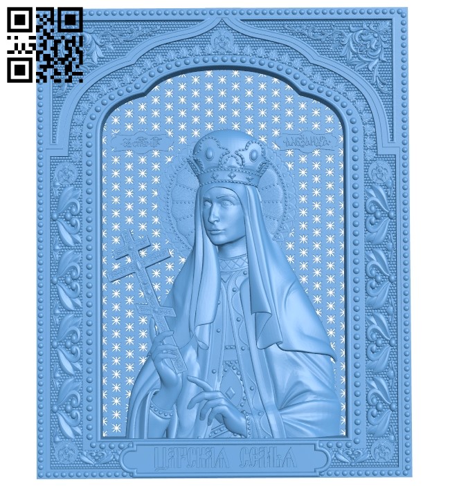 Icon of Empress Alexandra A005848 download free stl files 3d model for CNC wood carving