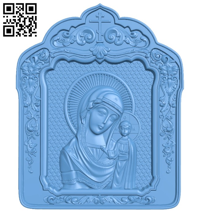 Icon of Our Lady of Kazan A005695 download free stl files 3d model for CNC wood carving