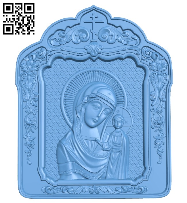 Icon of Our Lady of Kazan A005704 download free stl files 3d model for CNC wood carving