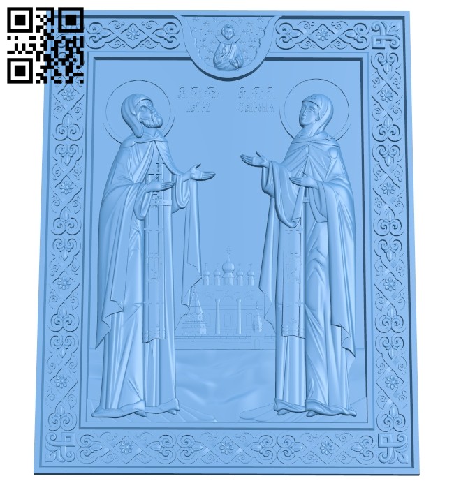 Icon of Peter and Fevronya A005698 download free stl files 3d model for CNC wood carving