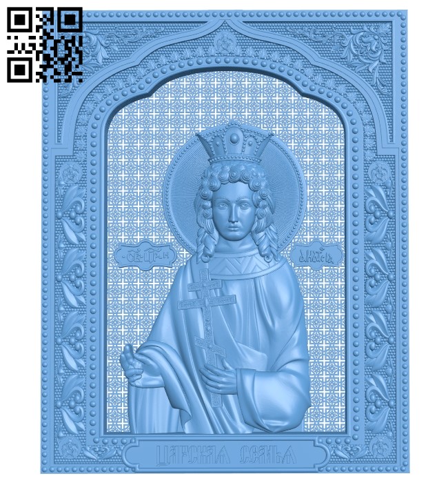 Icon of Princess Anastasia A005844 download free stl files 3d model for CNC wood carving